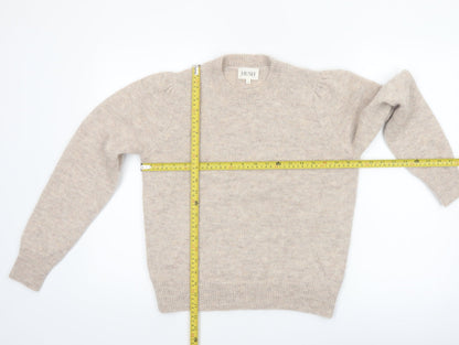 Hush Women Beige Alpaca Wool Blend Pullover Jumper S