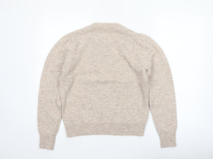 Hush Women Beige Alpaca Wool Blend Pullover Jumper S