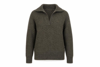 Zara Women’s Brown Collared Chunky Knit Pullover Jumper Size 12