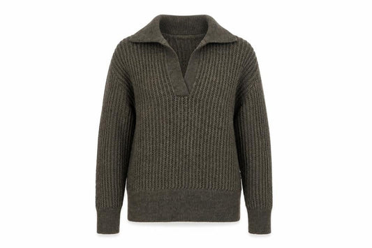 Zara Women’s Brown Collared Chunky Knit Pullover Jumper Size 12