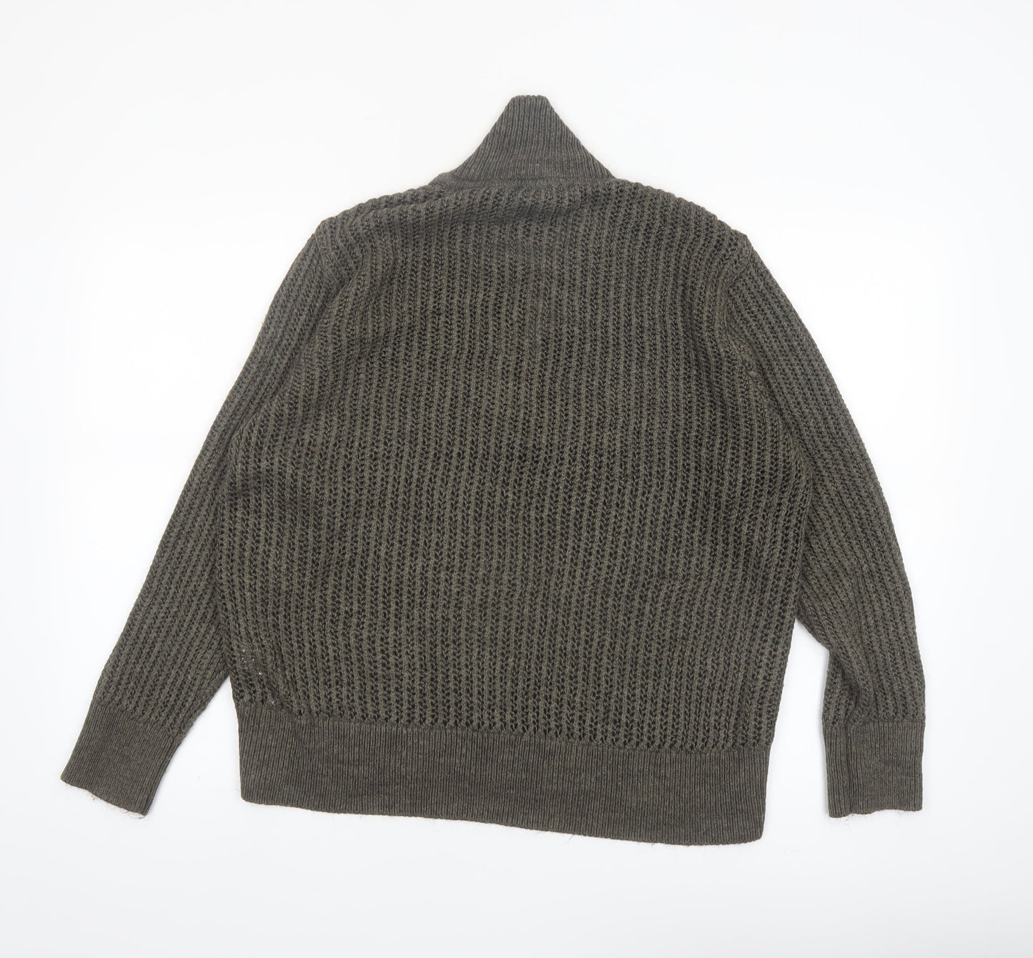Zara Women’s Brown Collared Chunky Knit Pullover Jumper Size 12