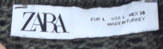 Zara Women’s Brown Collared Chunky Knit Pullover Jumper Size 12