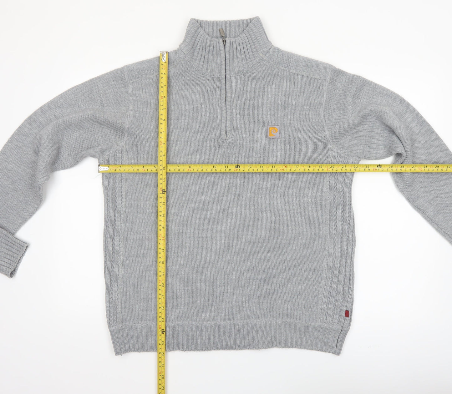 Pierre Cardin Men's Grey 1/2 Zip Knit Jumper M