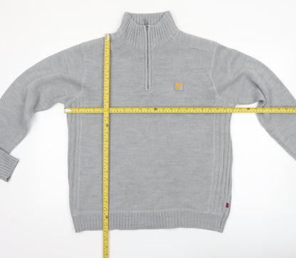 Pierre Cardin Men's Grey 1/2 Zip Knit Jumper M