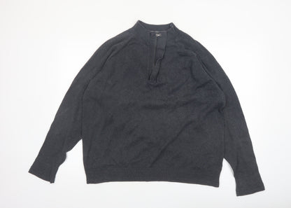 Marks and Spencer Men’s Grey XL 1/4 Zip Cotton Jumper