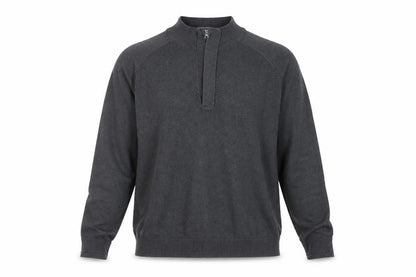Marks and Spencer Men’s Grey XL 1/4 Zip Cotton Jumper