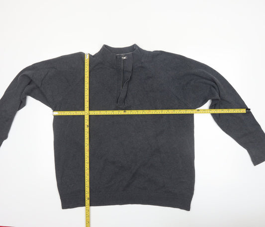 Marks and Spencer Men’s Grey XL 1/4 Zip Cotton Jumper