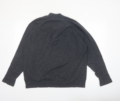 Marks and Spencer Men’s Grey XL 1/4 Zip Cotton Jumper