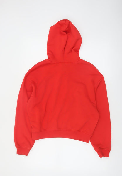 H&M Divided Women Red Pullover Hoodie Size S Cotton Fleece Casual