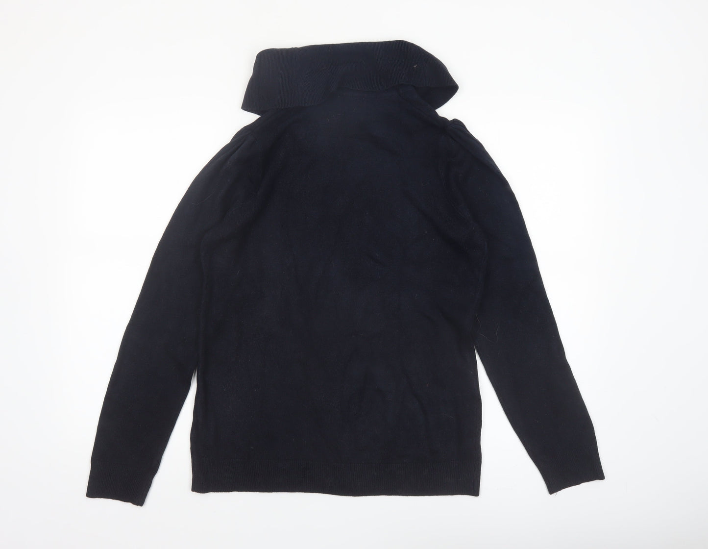 Anne Weyburn Women Black Size 14 Cowl Neck Long Sleeve Jumper