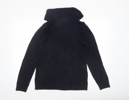 Anne Weyburn Women Black Size 14 Cowl Neck Long Sleeve Jumper
