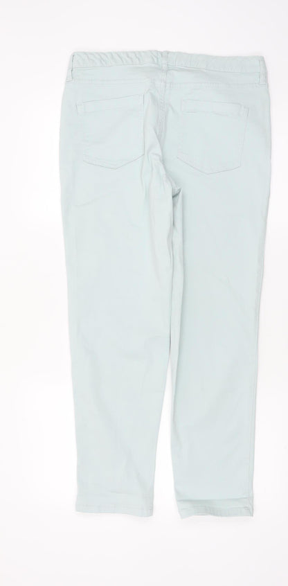 F&F Women's Blue Chino Trousers Size 14 Stretch Cotton Casual