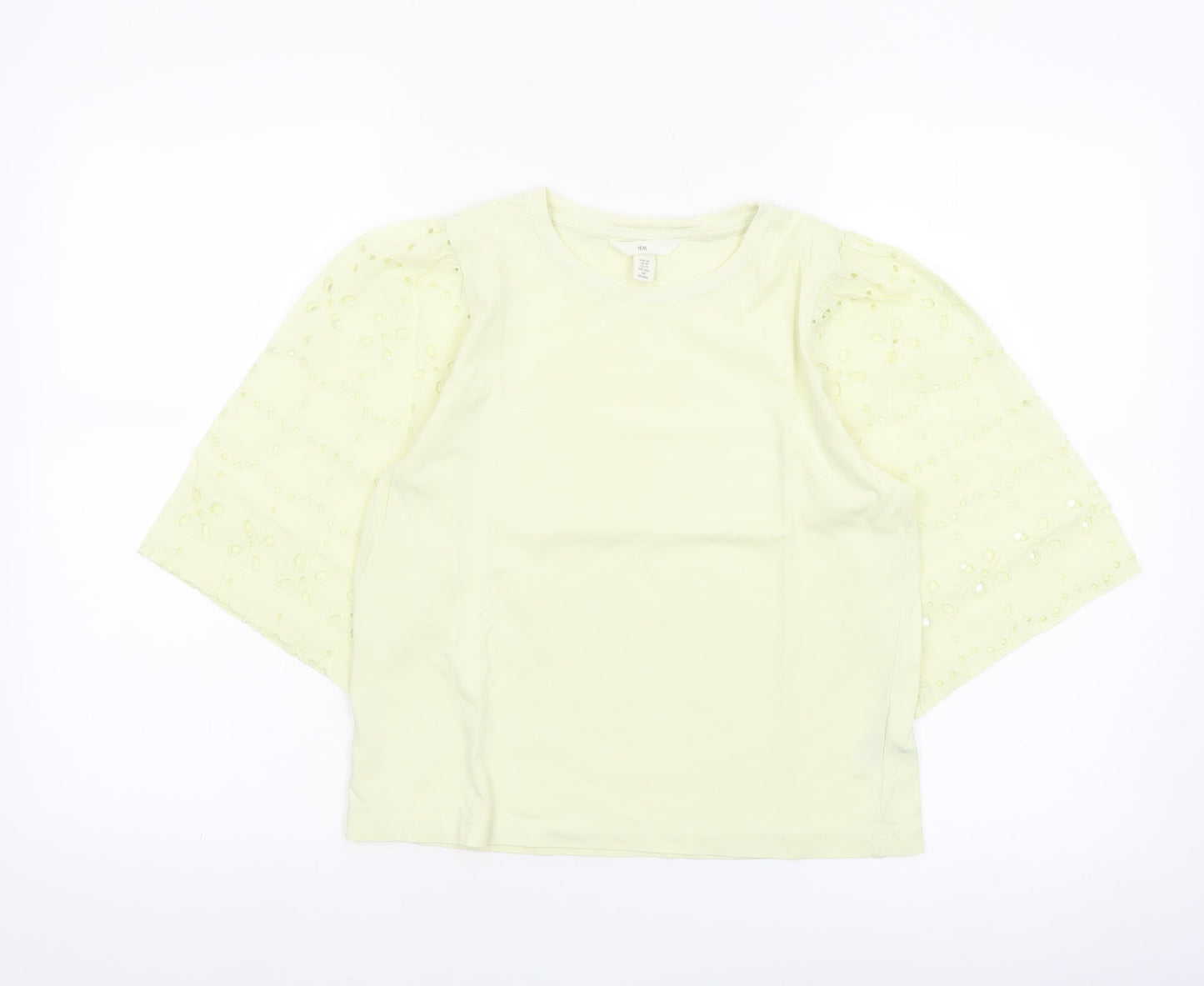 H&M Women’s Yellow Cotton Puff Sleeve T-Shirt XS