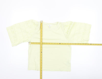 H&M Women’s Yellow Cotton Puff Sleeve T-Shirt XS