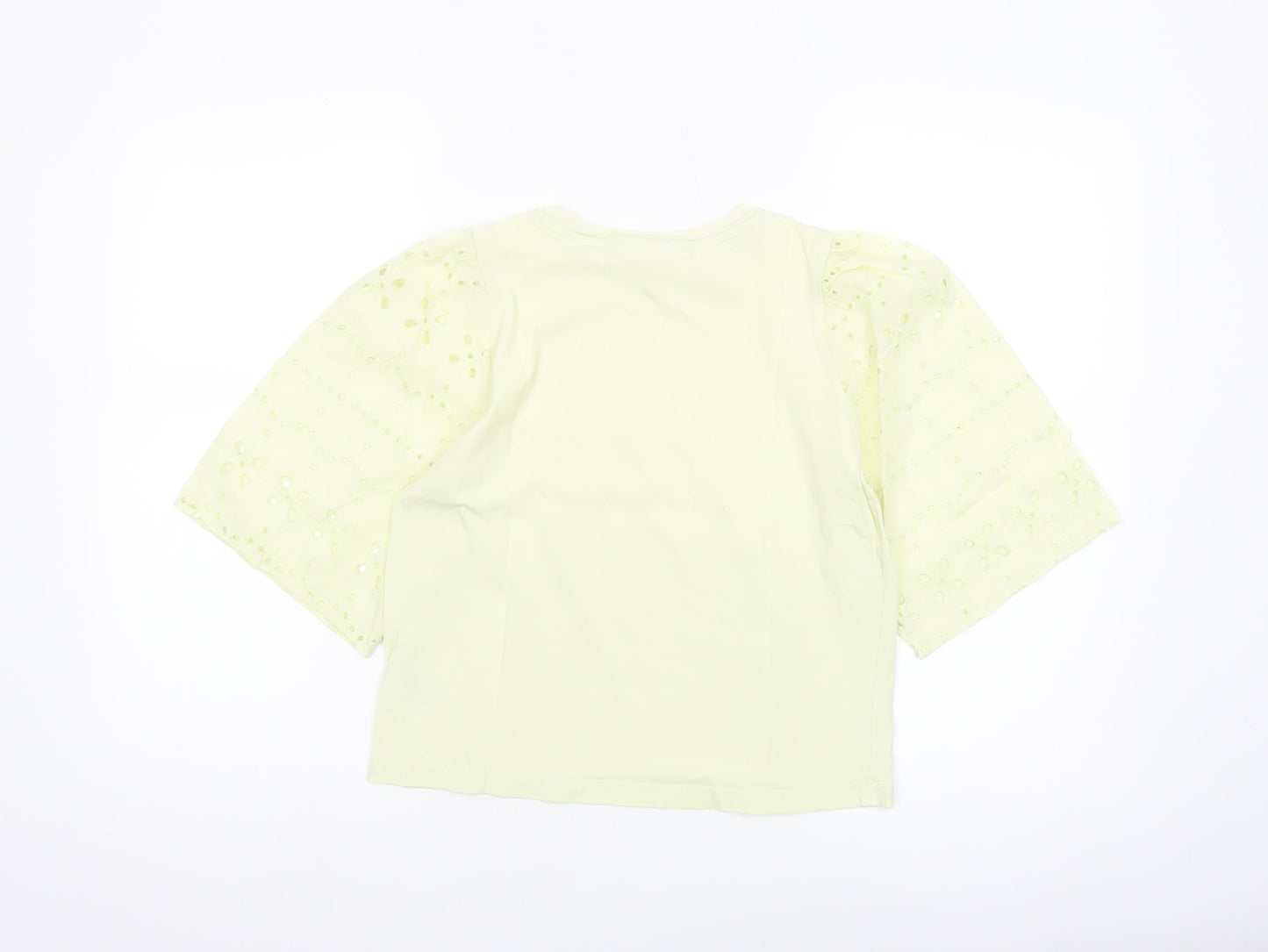 H&M Women’s Yellow Cotton Puff Sleeve T-Shirt XS