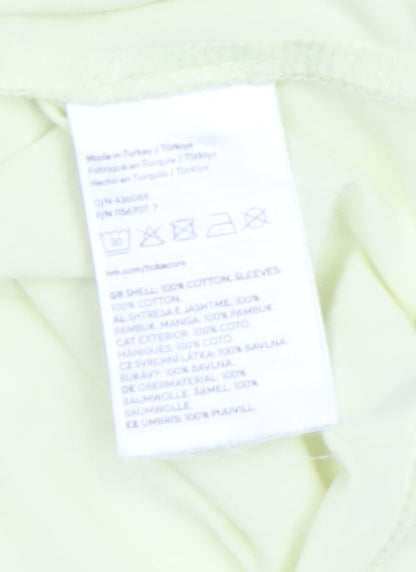 H&M Women’s Yellow Cotton Puff Sleeve T-Shirt XS