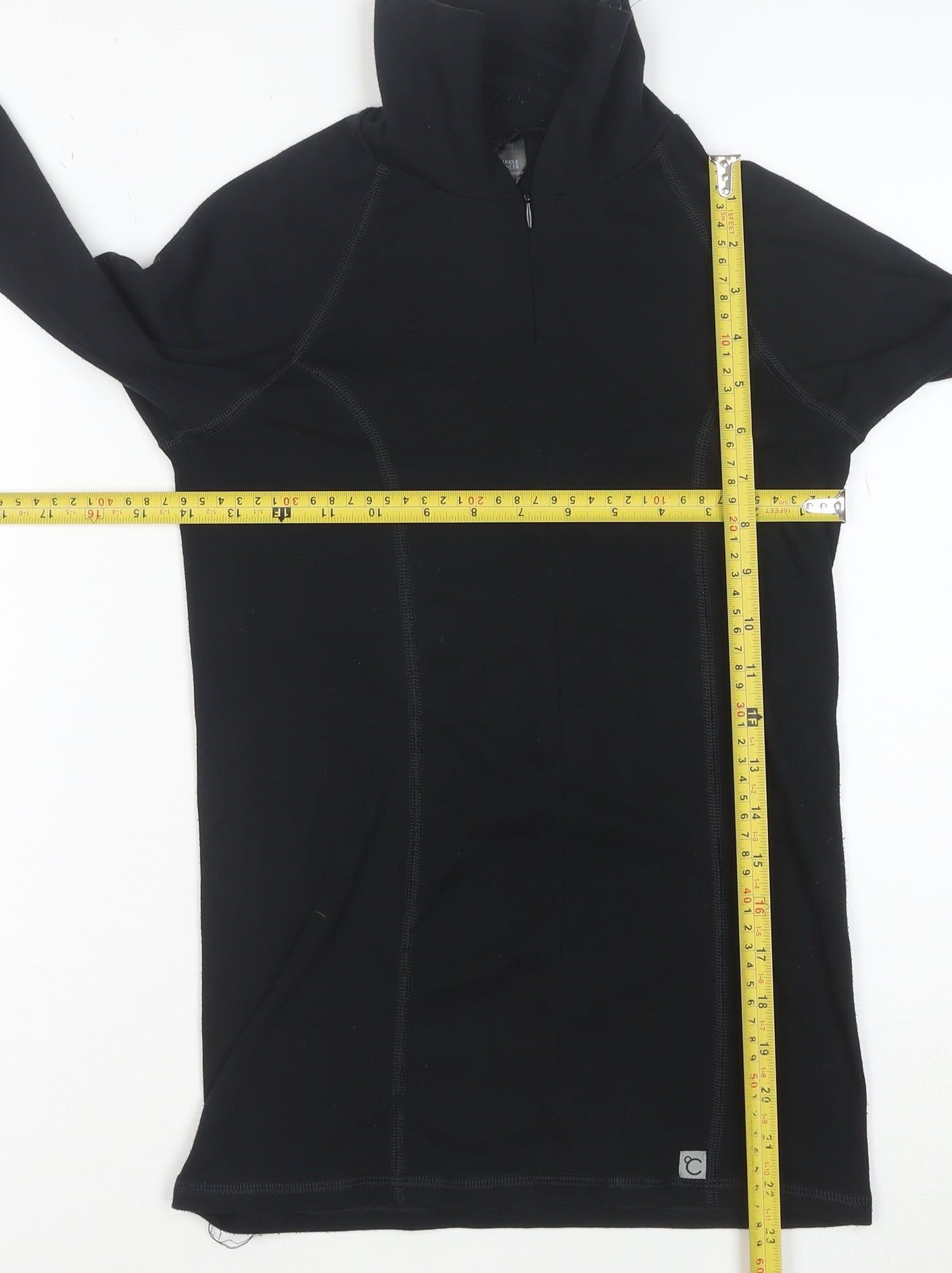 Marks and Spencer Womens Black Size 10 1/4 Zip Pullover Sweatshirt