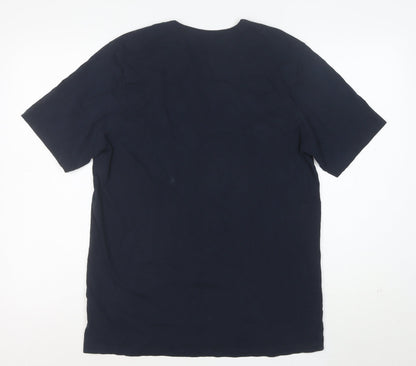 BOSS Men's Blue XL Cotton Crew Neck Short Sleeve T-Shirt