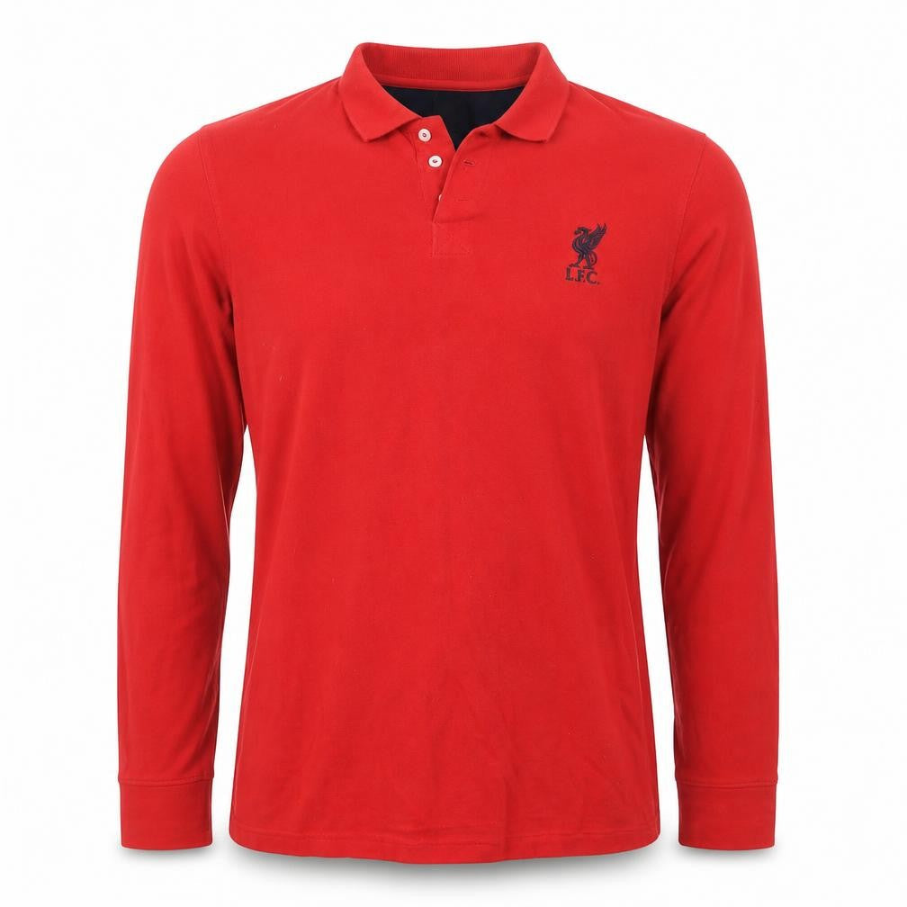 LFC Men’s Red Long Sleeve Polo Shirt XS 100% Cotton Embroidered