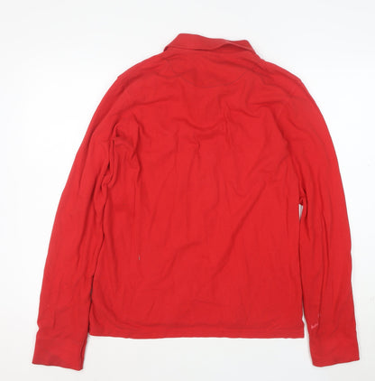 LFC Men’s Red Long Sleeve Polo Shirt XS 100% Cotton Embroidered