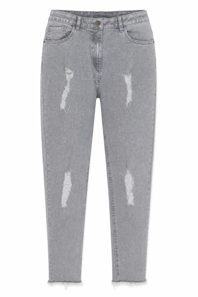 Candy Couture Girls Grey Ripped Skinny Jeans 15 Years Stretch Denim