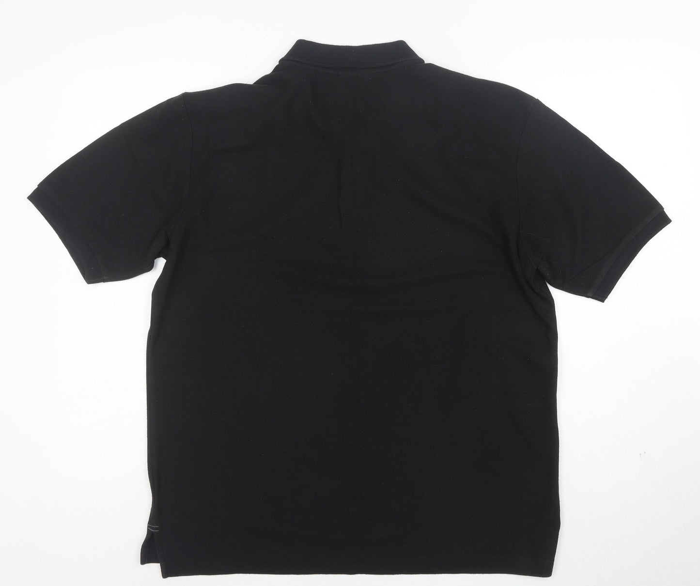 Slazenger Men's Black Cotton Polo Shirt Size L Short Sleeve