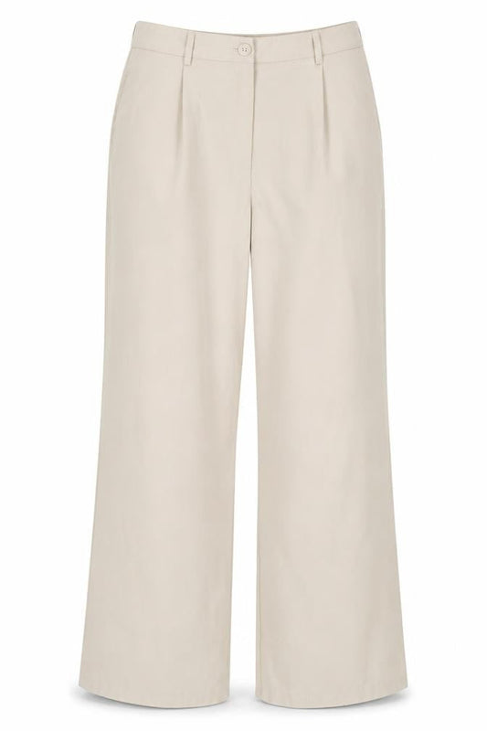 PrettyLittleThing Women’s Beige Wide-Leg Polyester Trousers Size 10