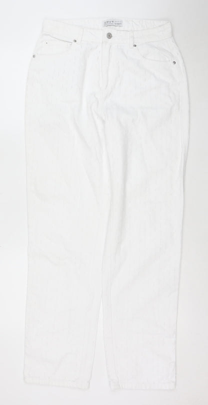 Primark Women’s White Straight Denim Jeans Size 8 Regular Fit