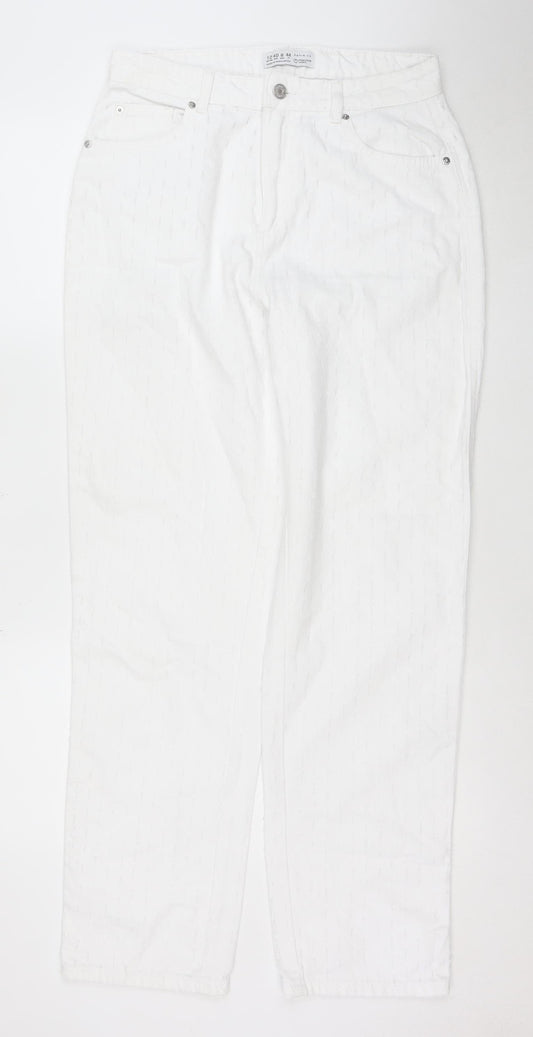 Primark Women’s White Straight Denim Jeans Size 8 Regular Fit