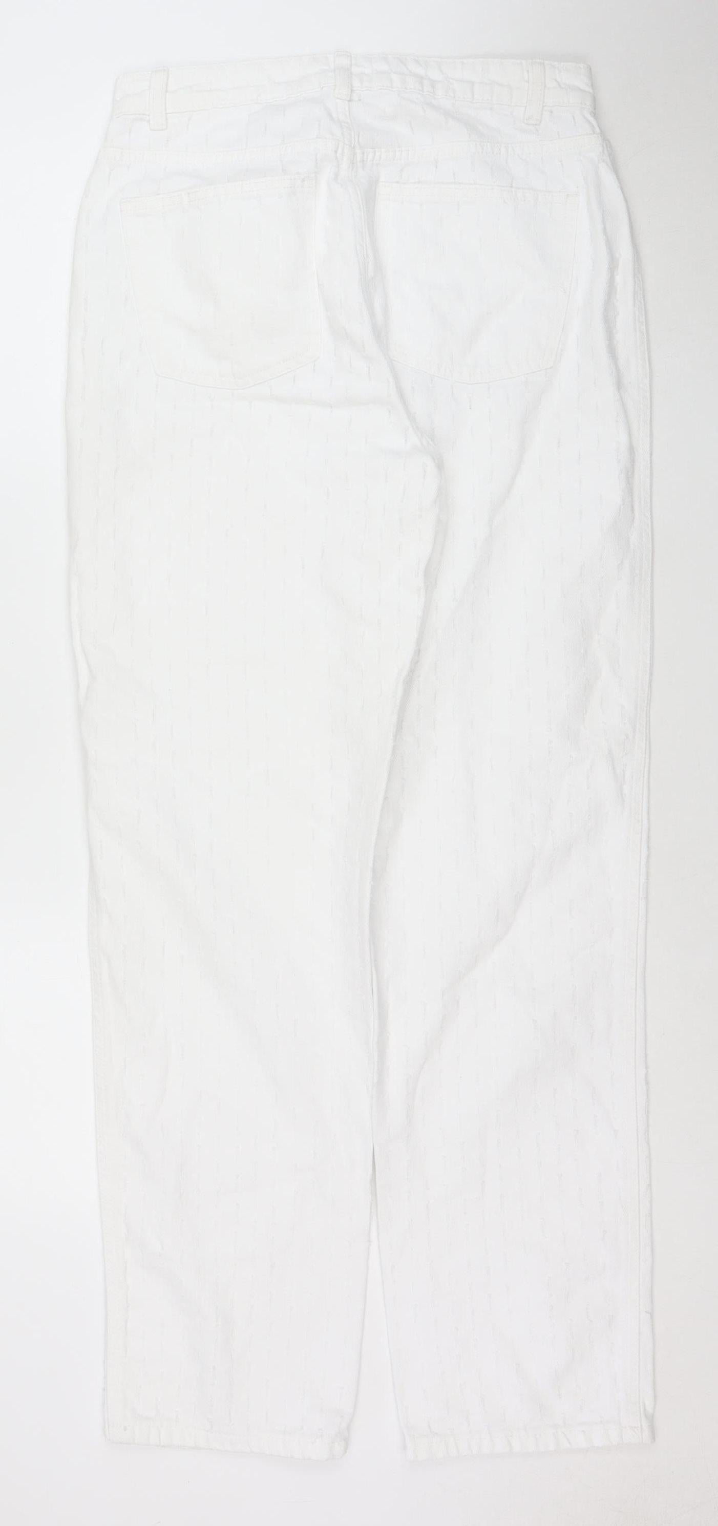 Primark Women’s White Straight Denim Jeans Size 8 Regular Fit