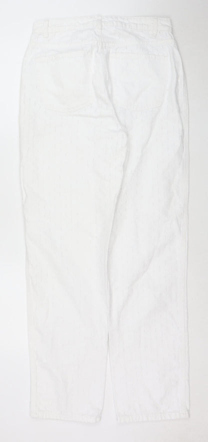 Primark Women’s White Straight Denim Jeans Size 8 Regular Fit
