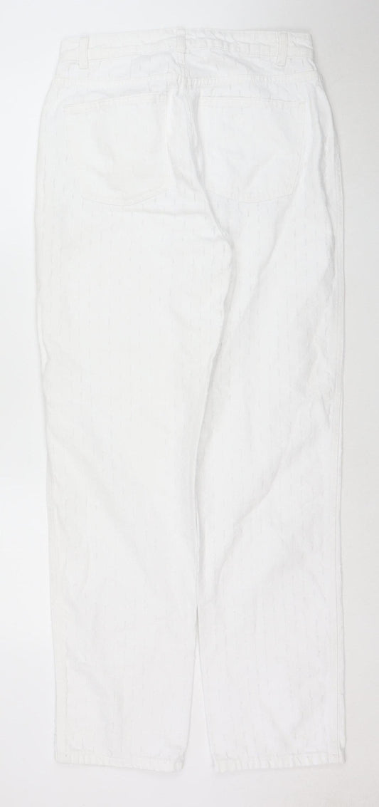 Primark Women’s White Straight Denim Jeans Size 8 Regular Fit