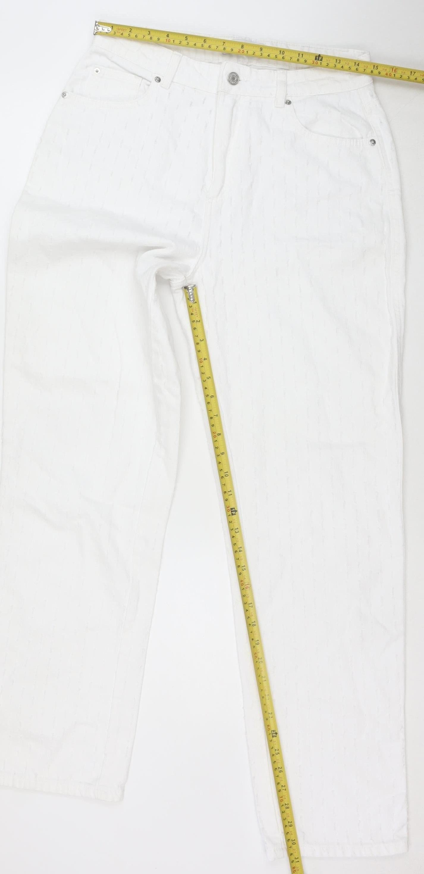 Primark Women’s White Straight Denim Jeans Size 8 Regular Fit