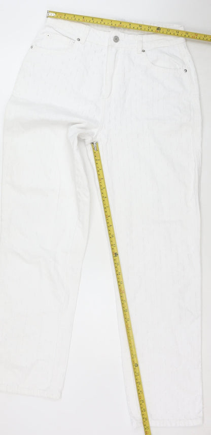 Primark Women’s White Straight Denim Jeans Size 8 Regular Fit