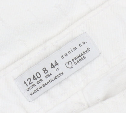 Primark Women’s White Straight Denim Jeans Size 8 Regular Fit