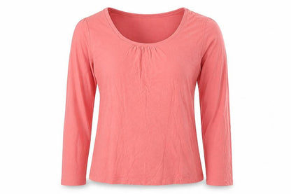 La Redoute Women’s Pink Cotton Long Sleeve Scoop Neck Top Size 12