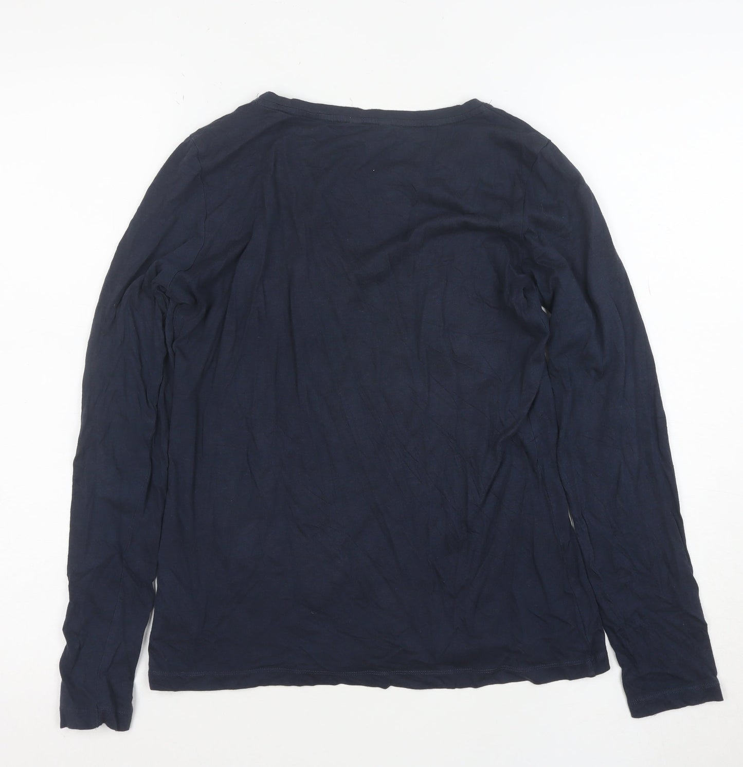 Jigsaw Women's Blue Long Sleeve Basic Jersey Top Size M
