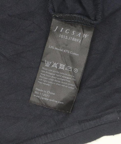 Jigsaw Women's Blue Long Sleeve Basic Jersey Top Size M