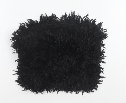 New Look Women's Black Faux Fur Strapless Tank Top Size 8