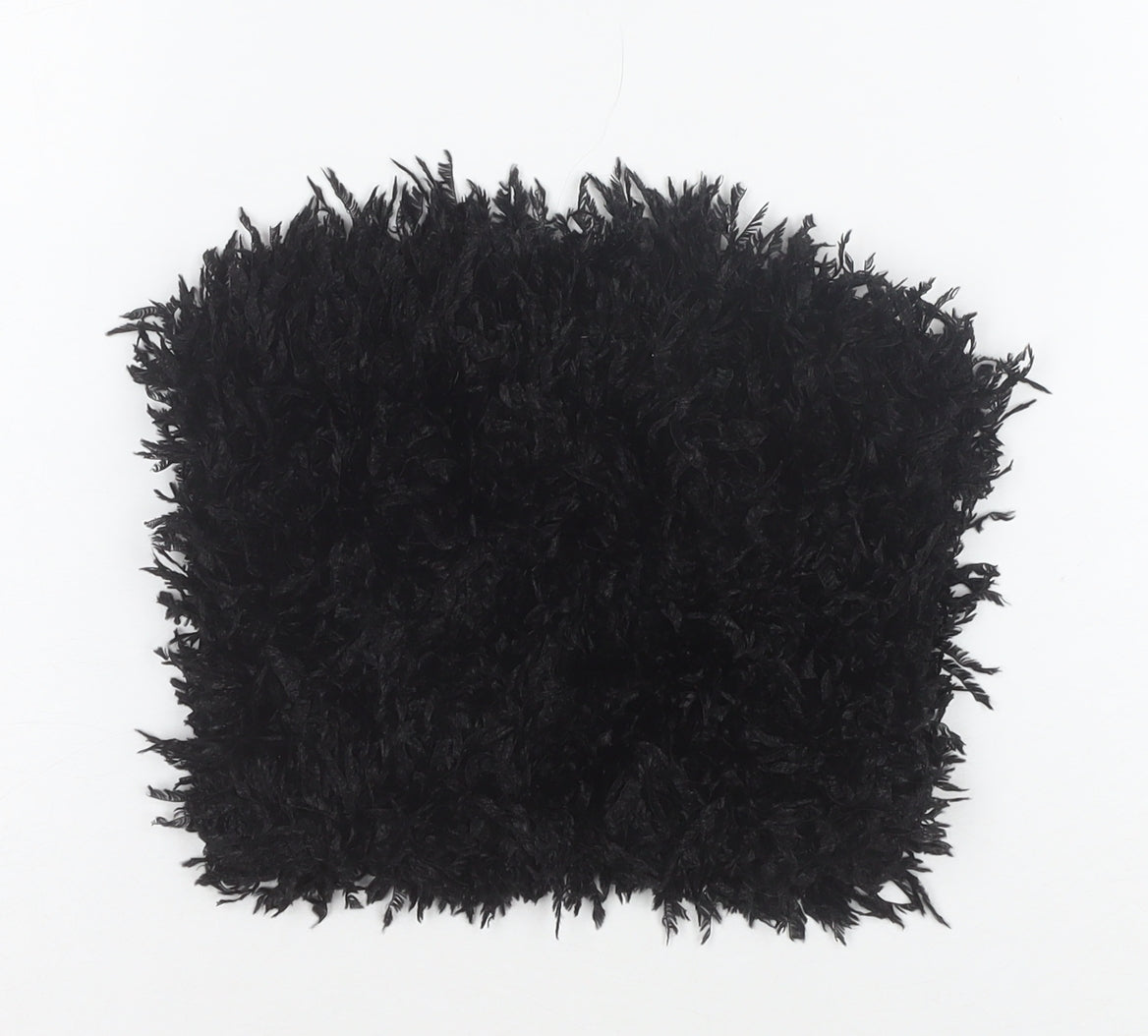 New Look Women's Black Faux Fur Strapless Tank Top Size 8