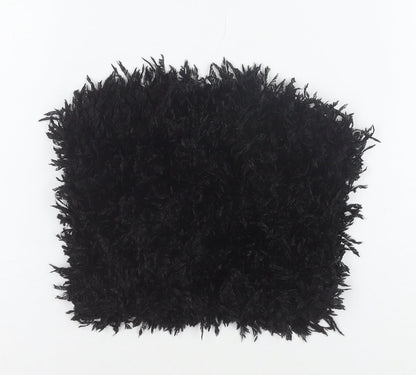 New Look Women's Black Faux Fur Strapless Tank Top Size 8