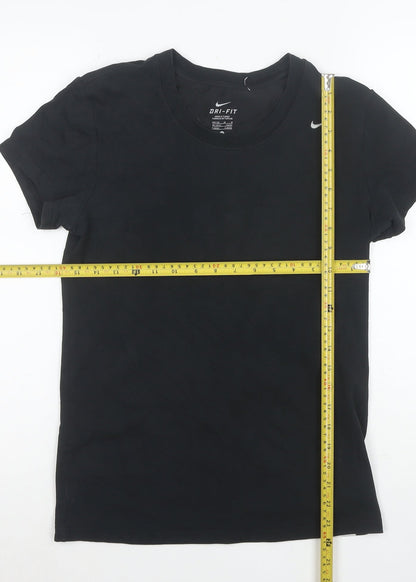 Nike Women's Black Dri-Fit T-Shirt Size M Crew Neck Sports Top