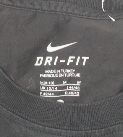 Nike Women's Black Dri-Fit T-Shirt Size M Crew Neck Sports Top