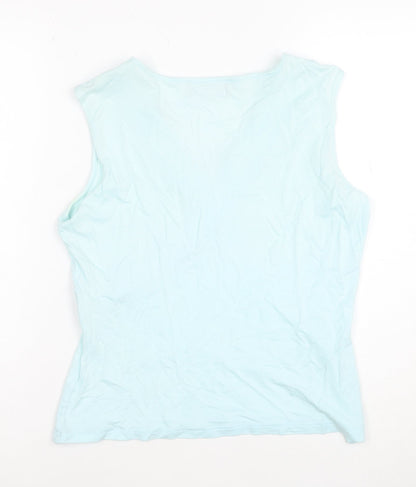 Wallis Women’s Blue Wrap Sleeveless V-Neck Tank Top Size 14