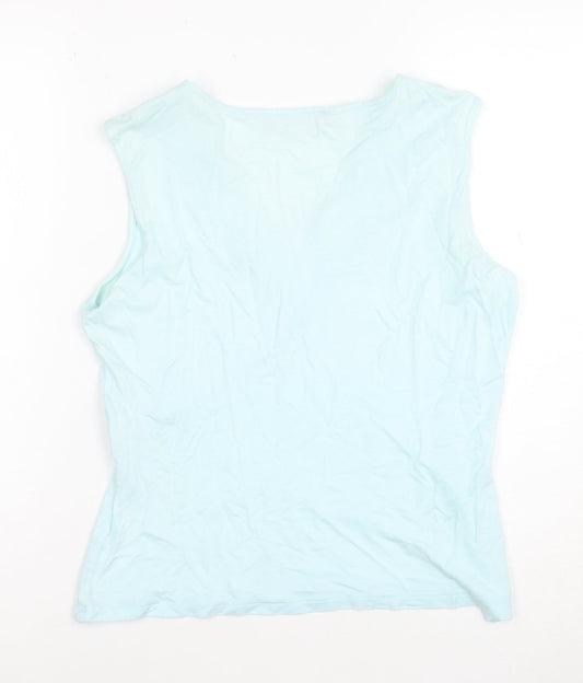 Wallis Women’s Blue Wrap Sleeveless V-Neck Tank Top Size 14
