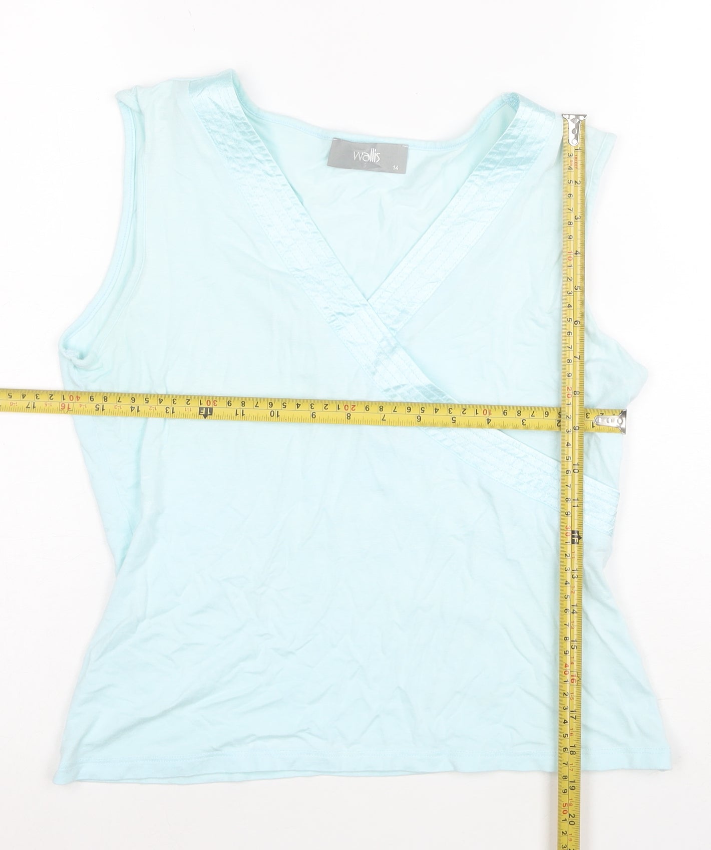 Wallis Women’s Blue Wrap Sleeveless V-Neck Tank Top Size 14