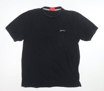 Slazenger Men's Black Short Sleeve Crew Neck Cotton T-Shirt Size M