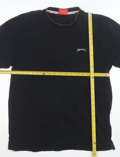 Slazenger Men's Black Short Sleeve Crew Neck Cotton T-Shirt Size M