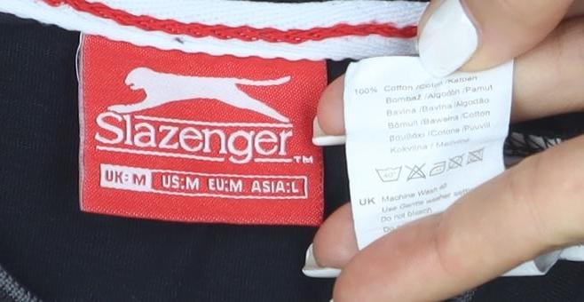 Slazenger Men's Black Short Sleeve Crew Neck Cotton T-Shirt Size M