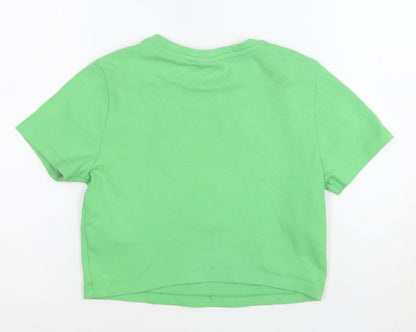Disney Women’s Green Mickey Mouse Cropped T-Shirt Size M 12/14